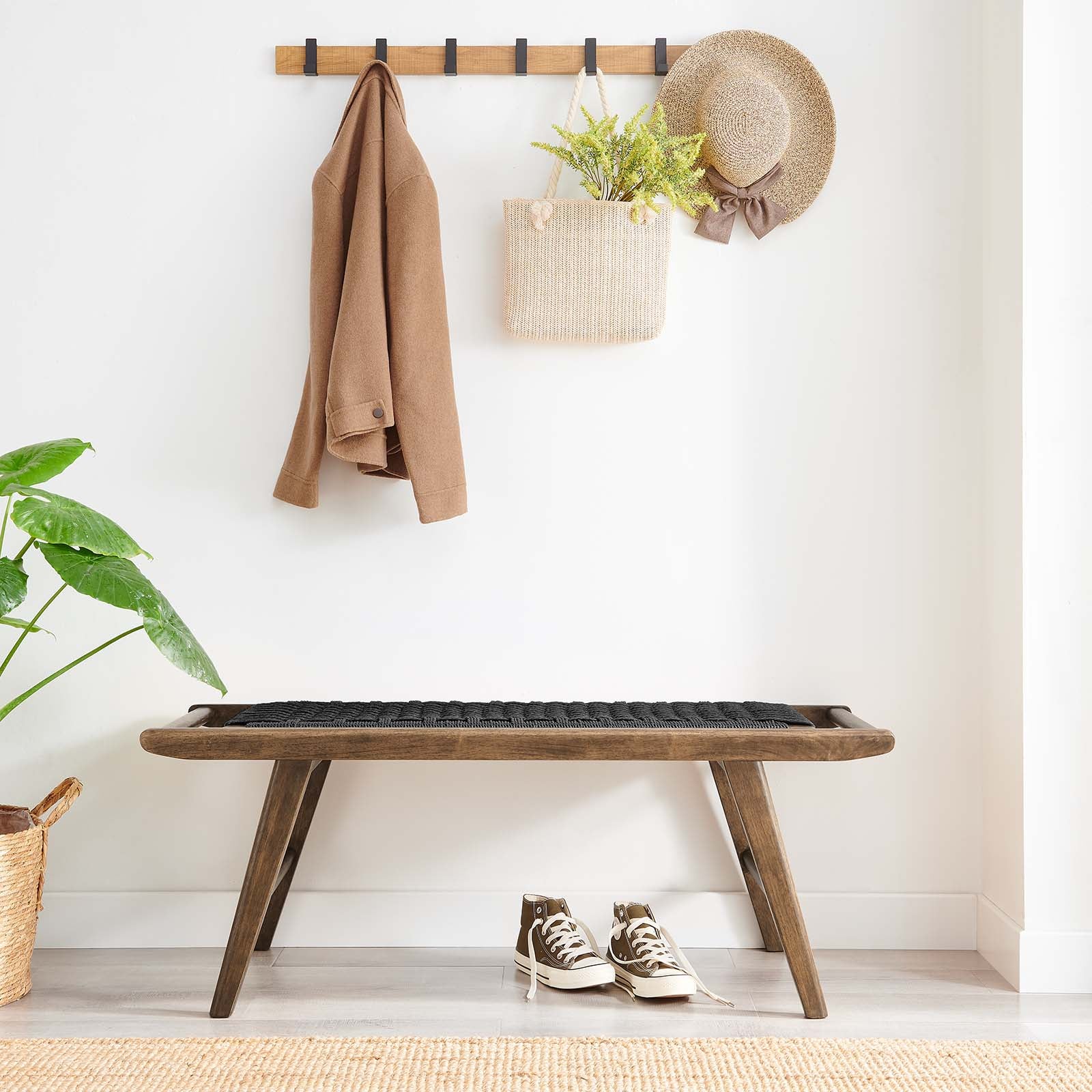 Saoirse 47" Wove Rope Wood Bench By Modway - EEI-6552 | Benches | Modishstore - 24