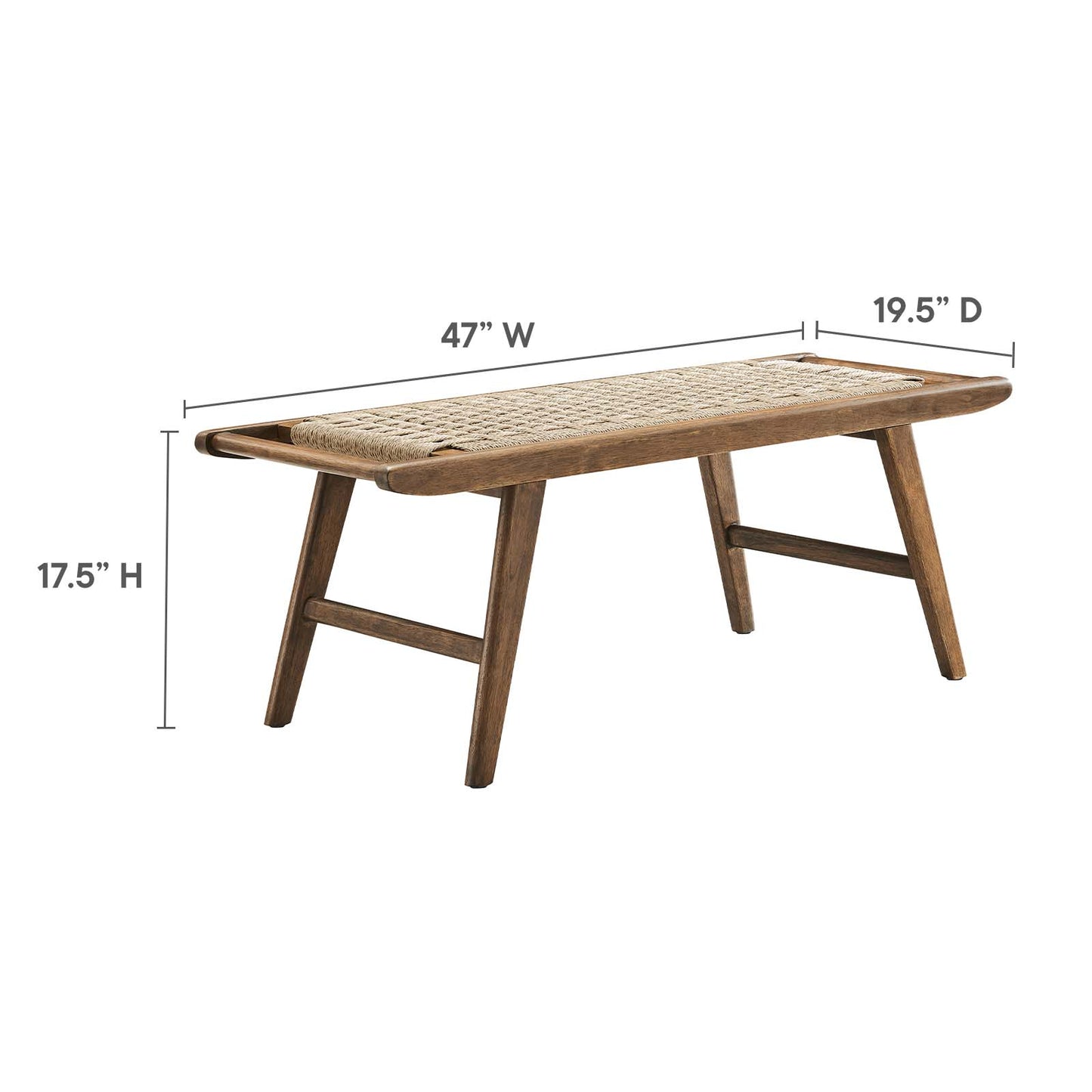 Saoirse 47" Wove Rope Wood Bench By Modway - EEI-6552 | Benches | Modishstore - 30
