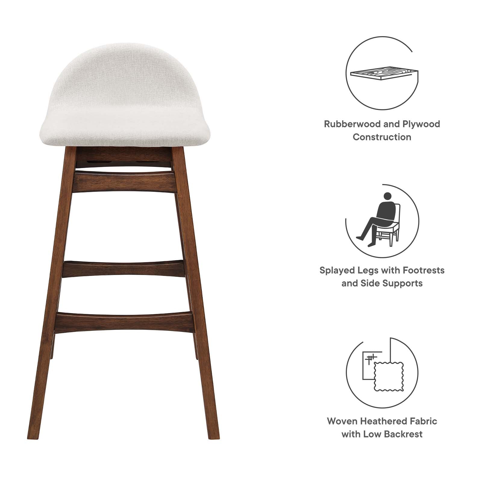 Juno Wood Bar Stool - Set of 2 By Modway - EEI-6553 | Bar Stools | Modishstore - 15