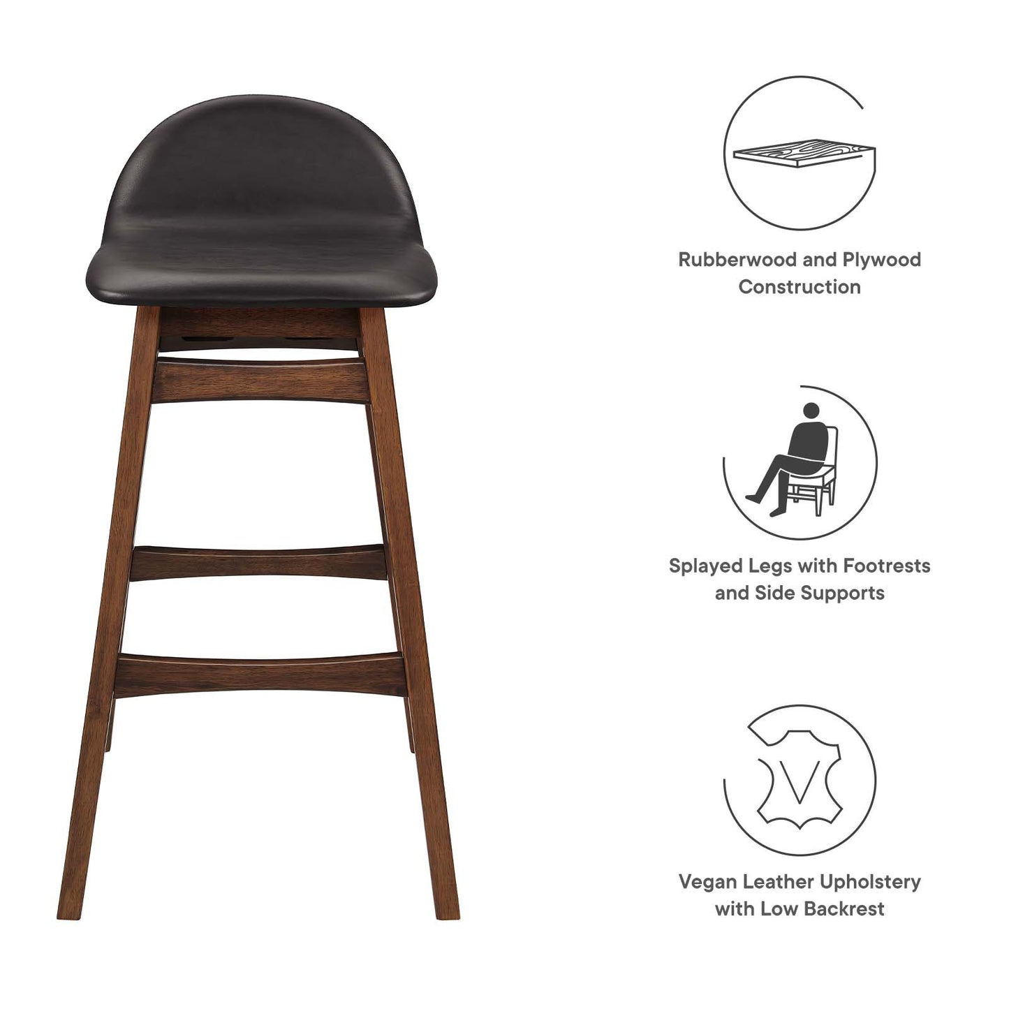 Juno Wood Bar Stool - Set of 2 By Modway - EEI-6554 | Bar Stools | Modishstore - 7