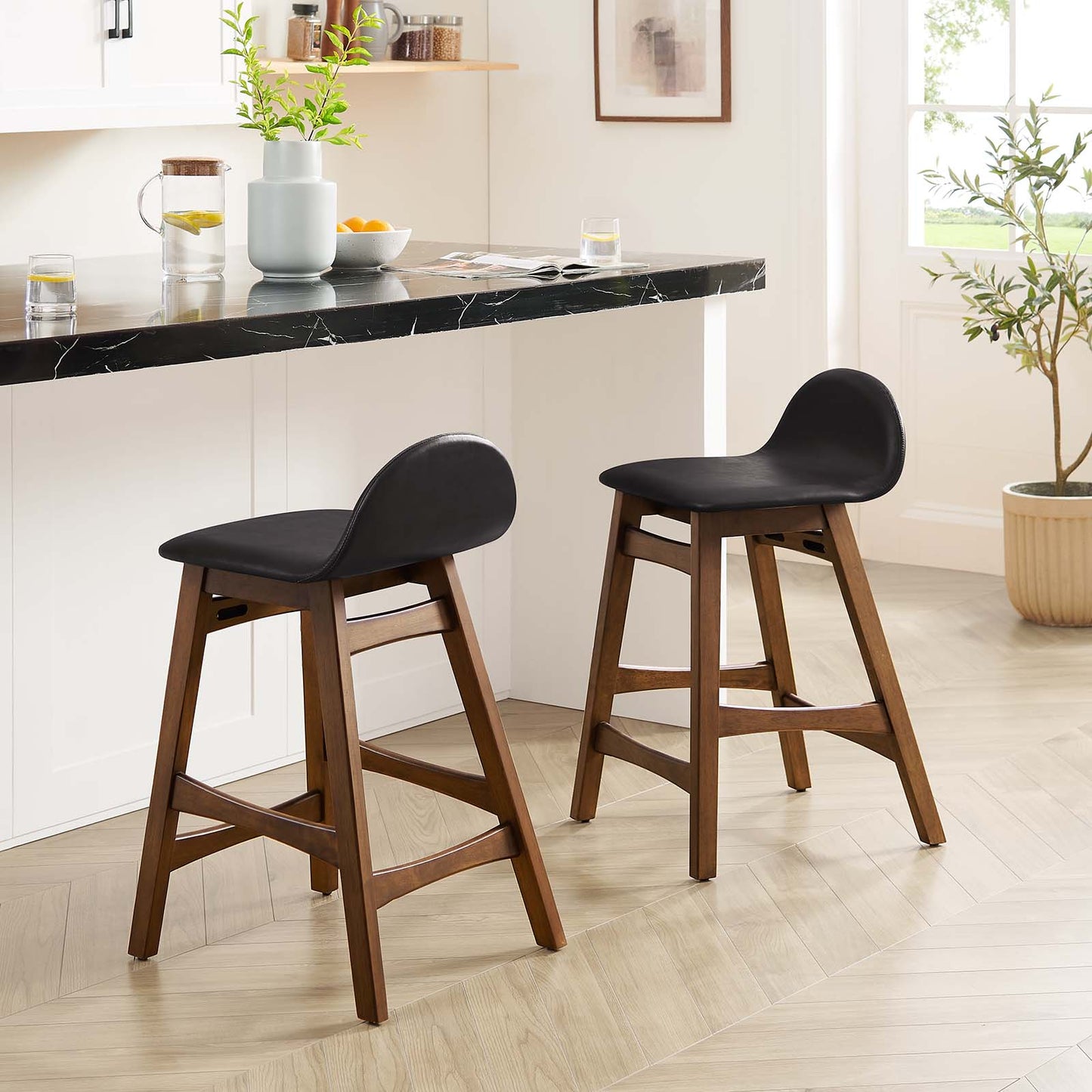 Juno Wood Counter Stool - Set of 2 By Modway - EEI-6556 | Counter Stools | Modishstore - 1