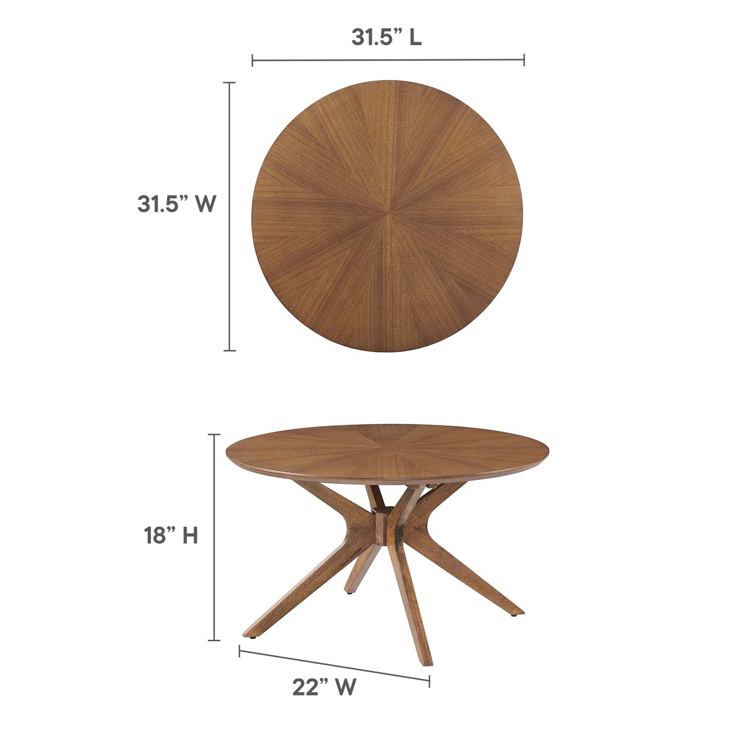 Crossroads Round Wood Coffee Table By Modway - EEI-6557 | Coffee Tables | Modishstore - 15