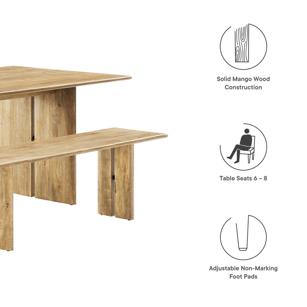 Amistad 72" Wood Dining Table and Bench Set By Modway - EEI-6559 | Dining Sets | Modishstore - 3