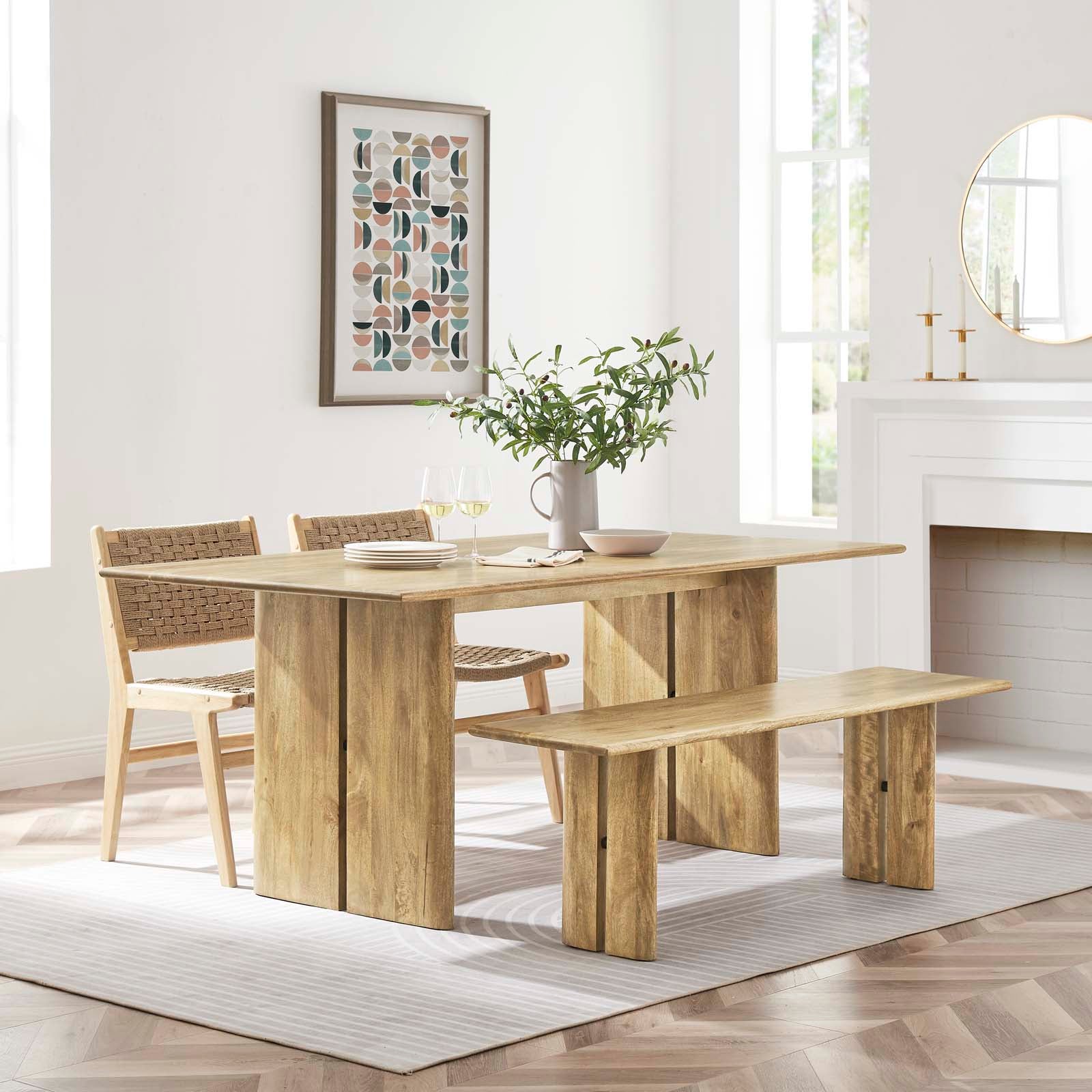 Amistad 72" Wood Dining Table and Bench Set By Modway - EEI-6559 | Dining Sets | Modishstore - 6
