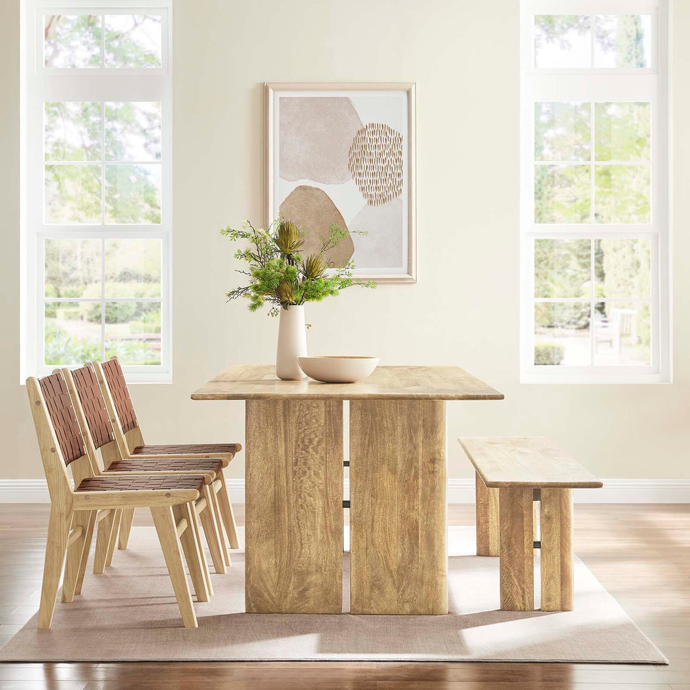 Amistad 86" Wood Dining Table and Bench Set By Modway - EEI-6560 | Dining Sets | Modishstore - 1