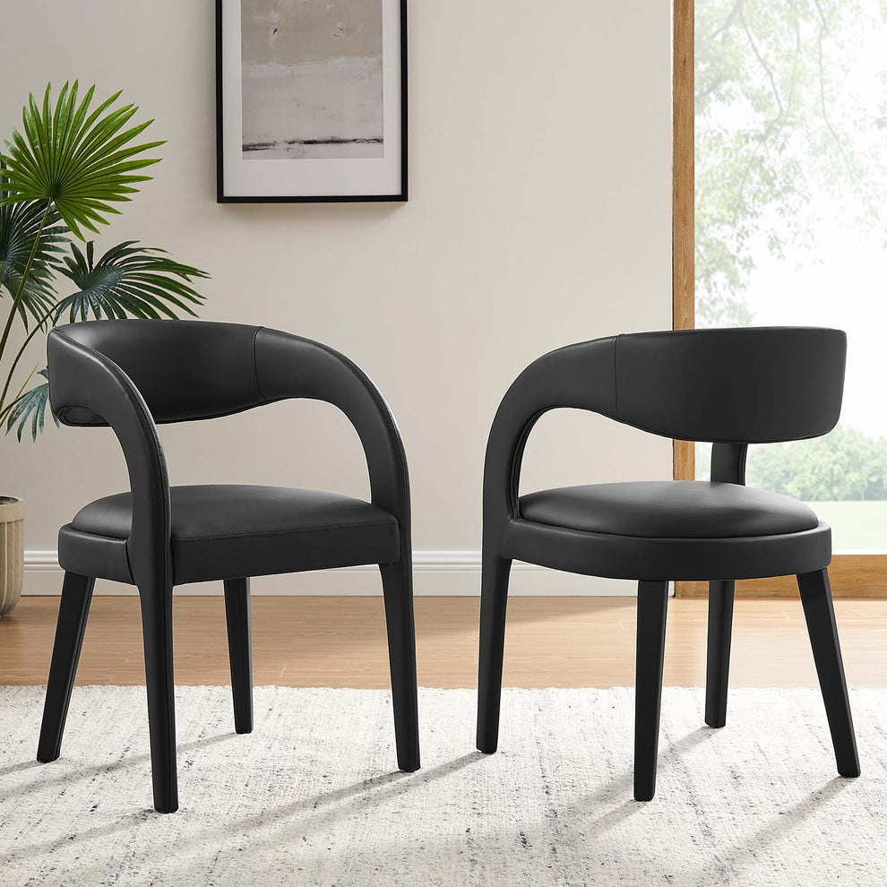 Pinnacle Vegan Leather Dining Chair Set of Two By Modway - EEI-6561 | Dining Chairs | Modishstore - 1