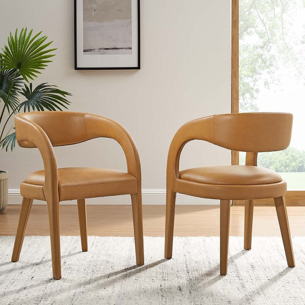 Pinnacle Vegan Leather Dining Chair Set of Two By Modway - EEI-6561 | Dining Chairs | Modishstore - 11