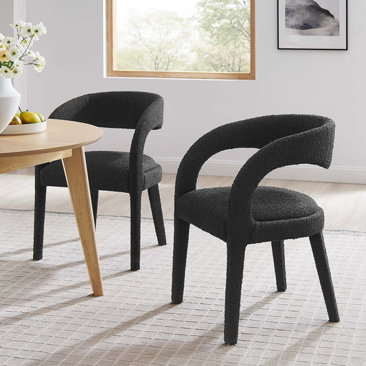 Pinnacle Boucle Upholstered Dining Chair Set of Two By Modway - EEI-6562 | Dining Chairs | Modway