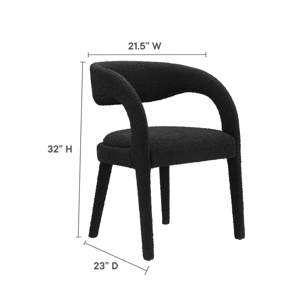Pinnacle Boucle Upholstered Dining Chair Set of Two By Modway - EEI-6562 | Dining Chairs | Modishstore - 9