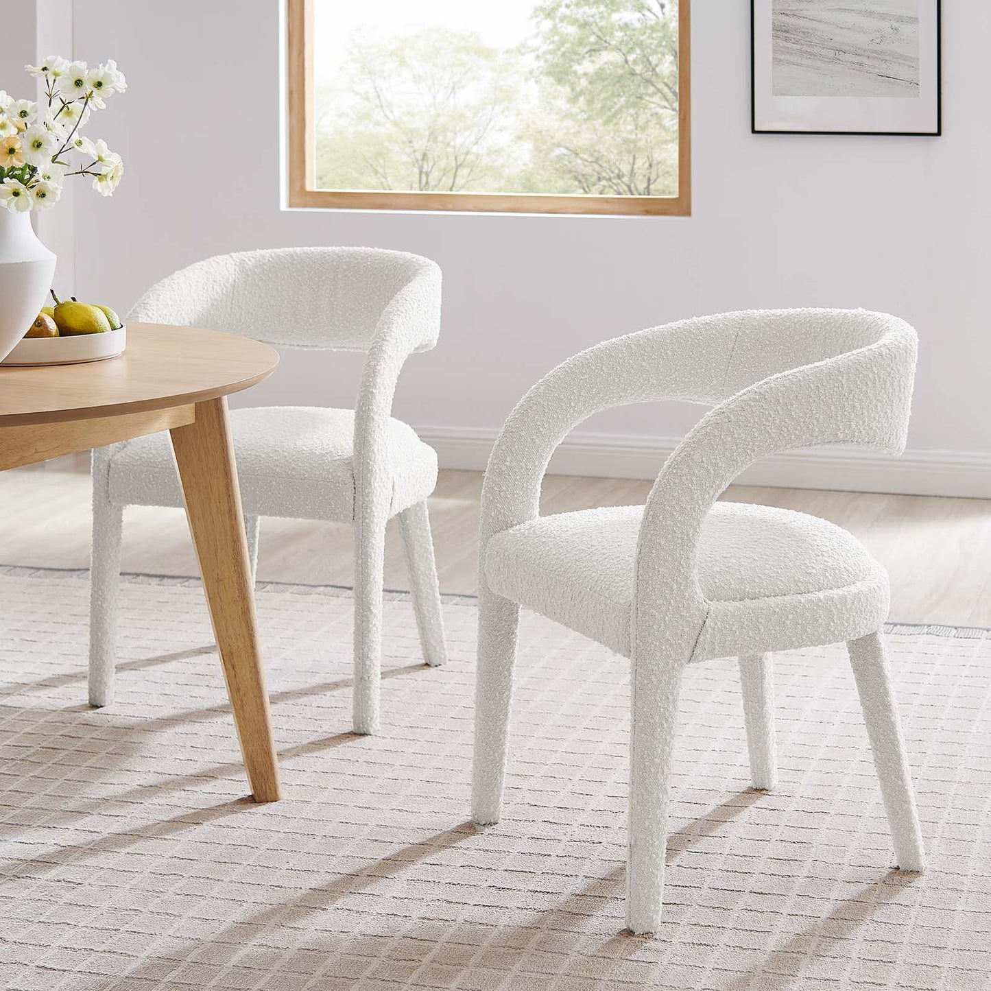 Pinnacle Boucle Upholstered Dining Chair Set of Two By Modway - EEI-6562 | Dining Chairs | Modway - 11