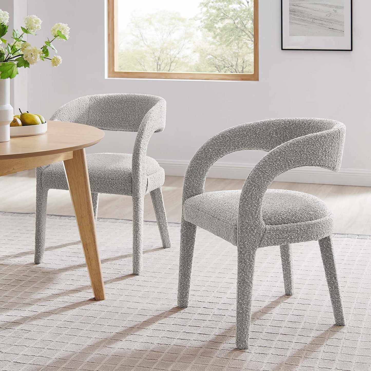 Pinnacle Boucle Upholstered Dining Chair Set of Two By Modway - EEI-6562 | Dining Chairs | Modishstore - 20