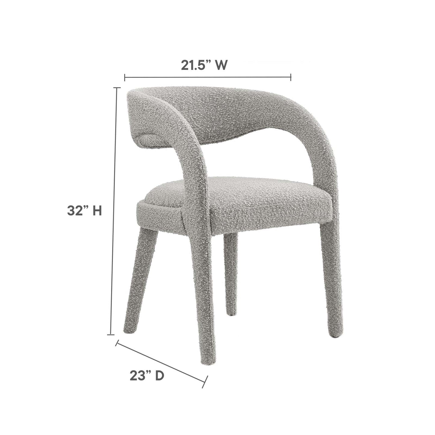 Pinnacle Boucle Upholstered Dining Chair Set of Two By Modway - EEI-6562 | Dining Chairs | Modishstore - 27