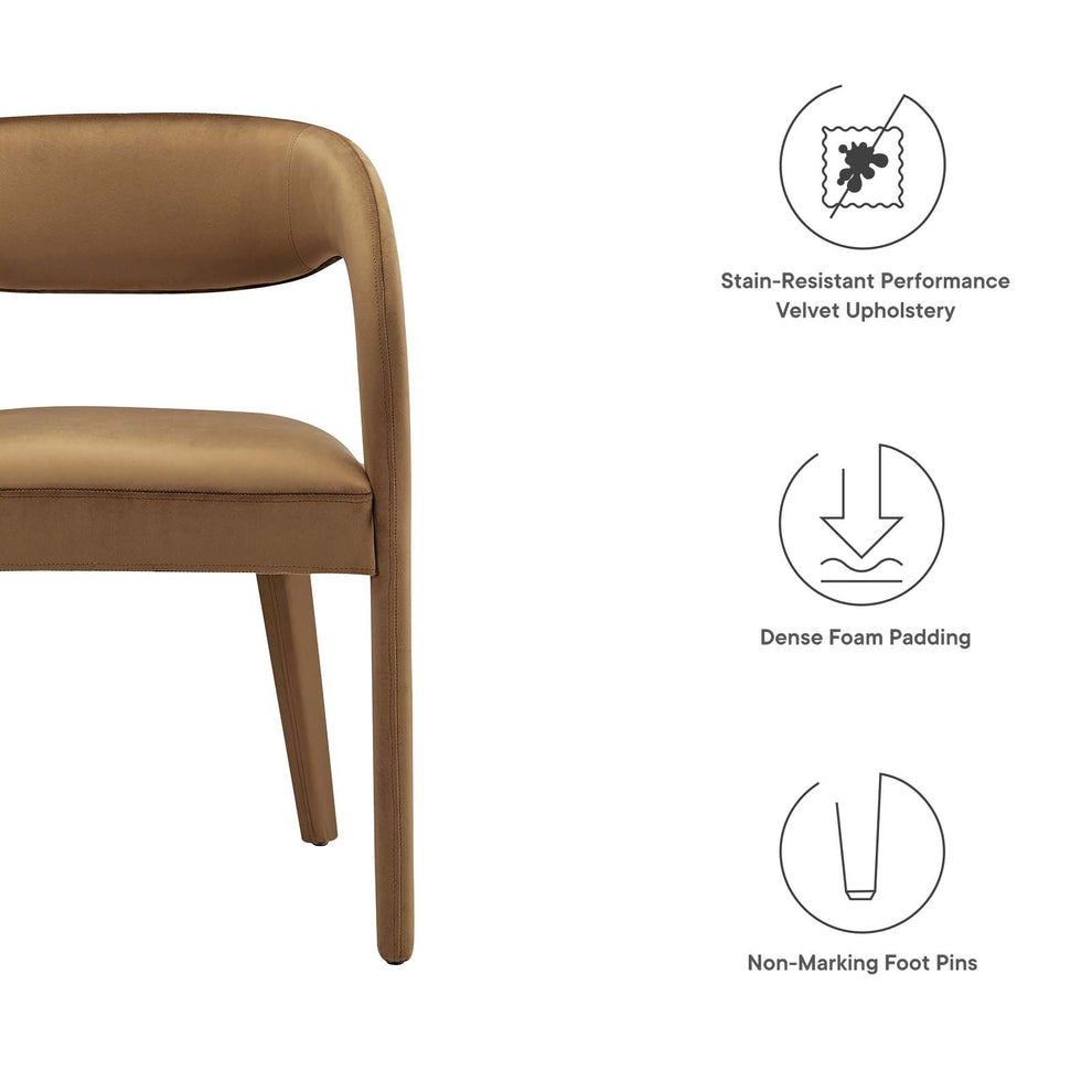 Pinnacle Performance Velvet Dining Chair Set of Two By Modway - EEI-6563 | Dining Chairs | Modishstore - 8