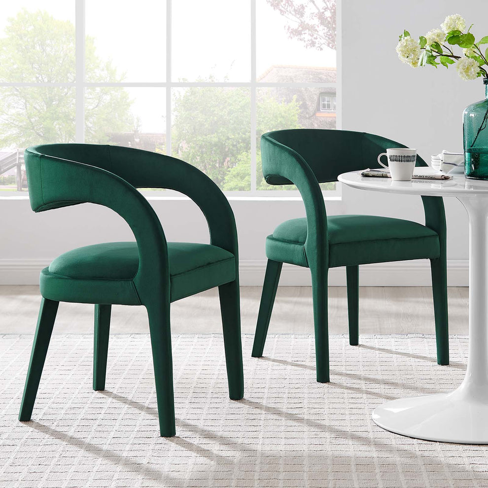 Pinnacle Performance Velvet Dining Chair Set of Two By Modway - EEI-6563 | Dining Chairs | Modishstore - 11