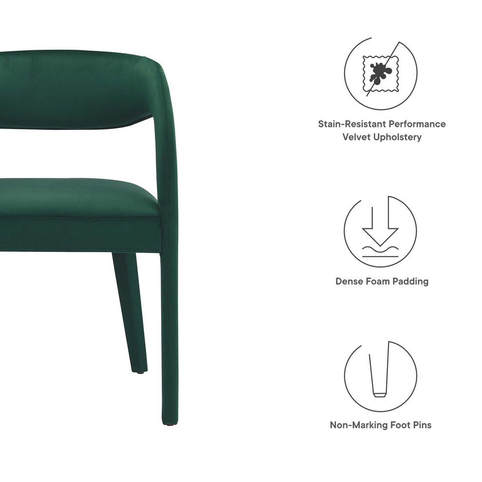 Pinnacle Performance Velvet Dining Chair Set of Two By Modway - EEI-6563 | Dining Chairs | Modishstore - 17