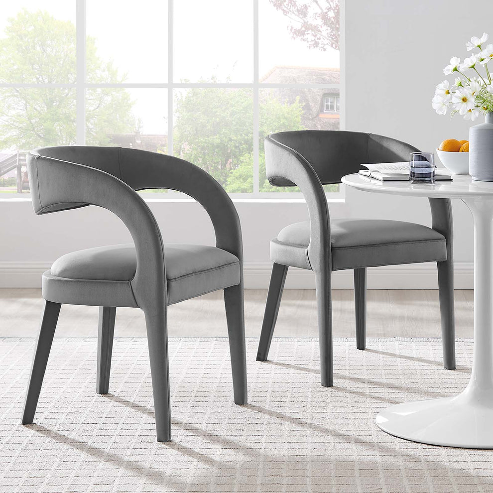Pinnacle Performance Velvet Dining Chair Set of Two By Modway - EEI-6563 | Dining Chairs | Modishstore - 20