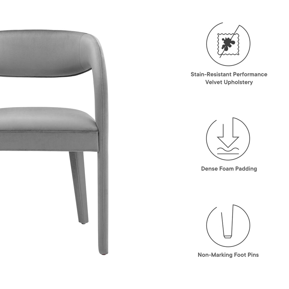 Pinnacle Performance Velvet Dining Chair Set of Two By Modway - EEI-6563 | Dining Chairs | Modishstore - 26