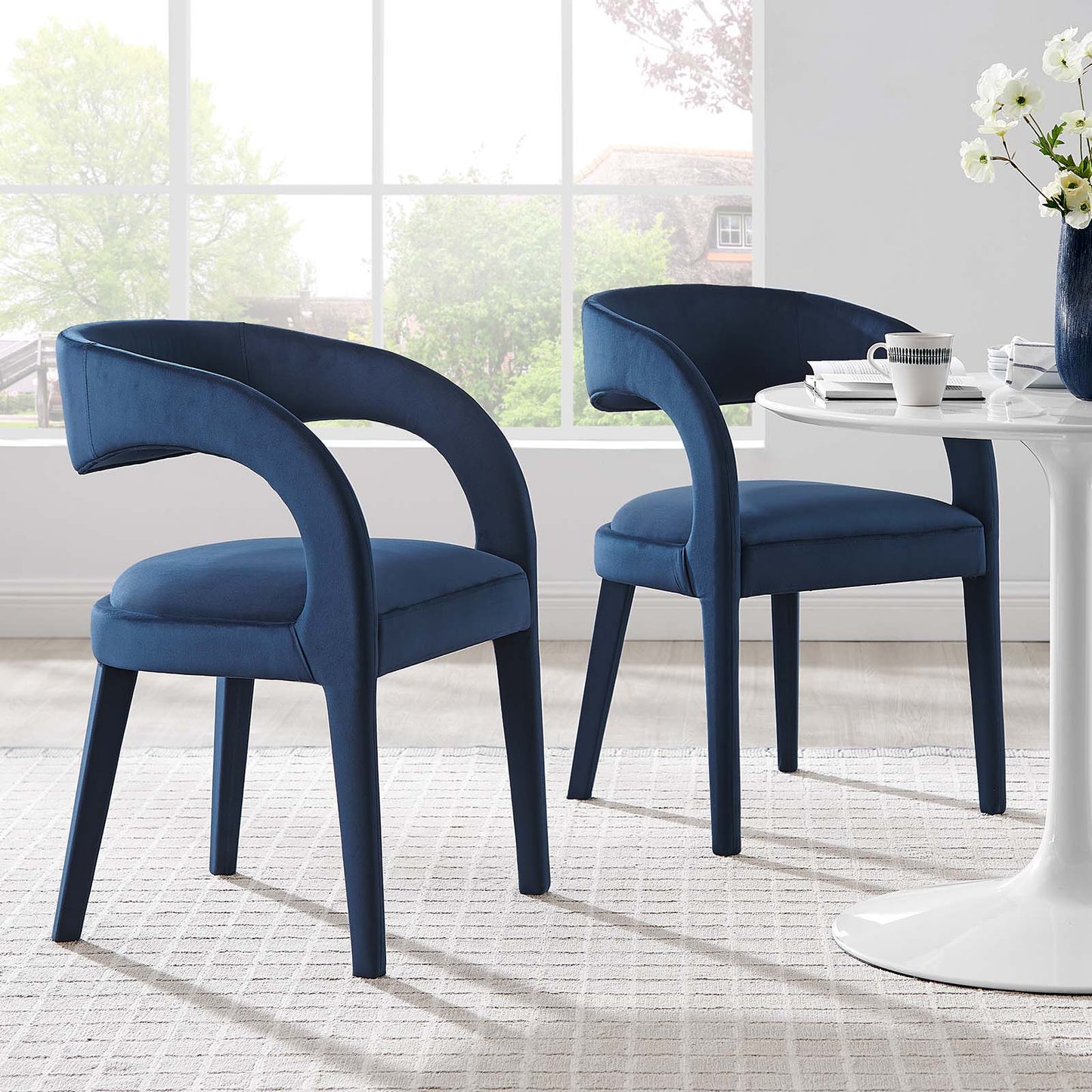 Pinnacle Performance Velvet Dining Chair Set of Two By Modway - EEI-6563 | Dining Chairs | Modway - 38