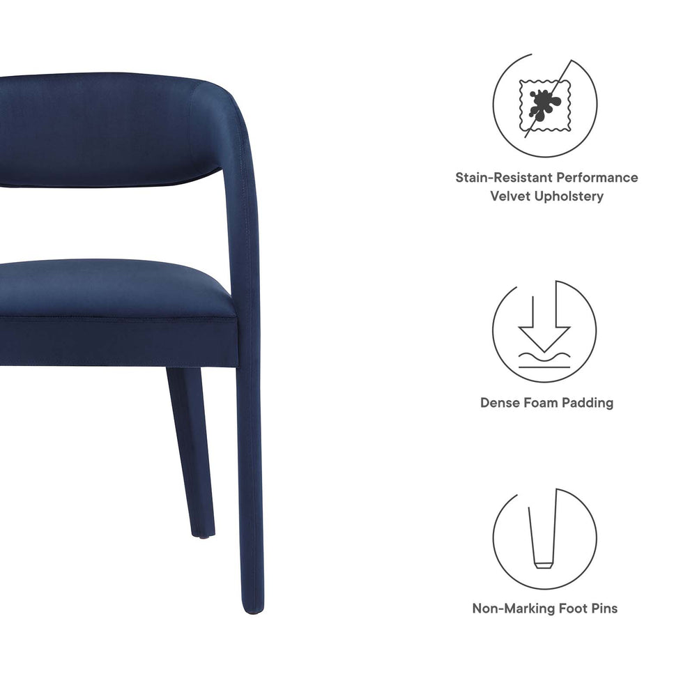 Pinnacle Performance Velvet Dining Chair Set of Two By Modway - EEI-6563 | Dining Chairs | Modishstore - 44