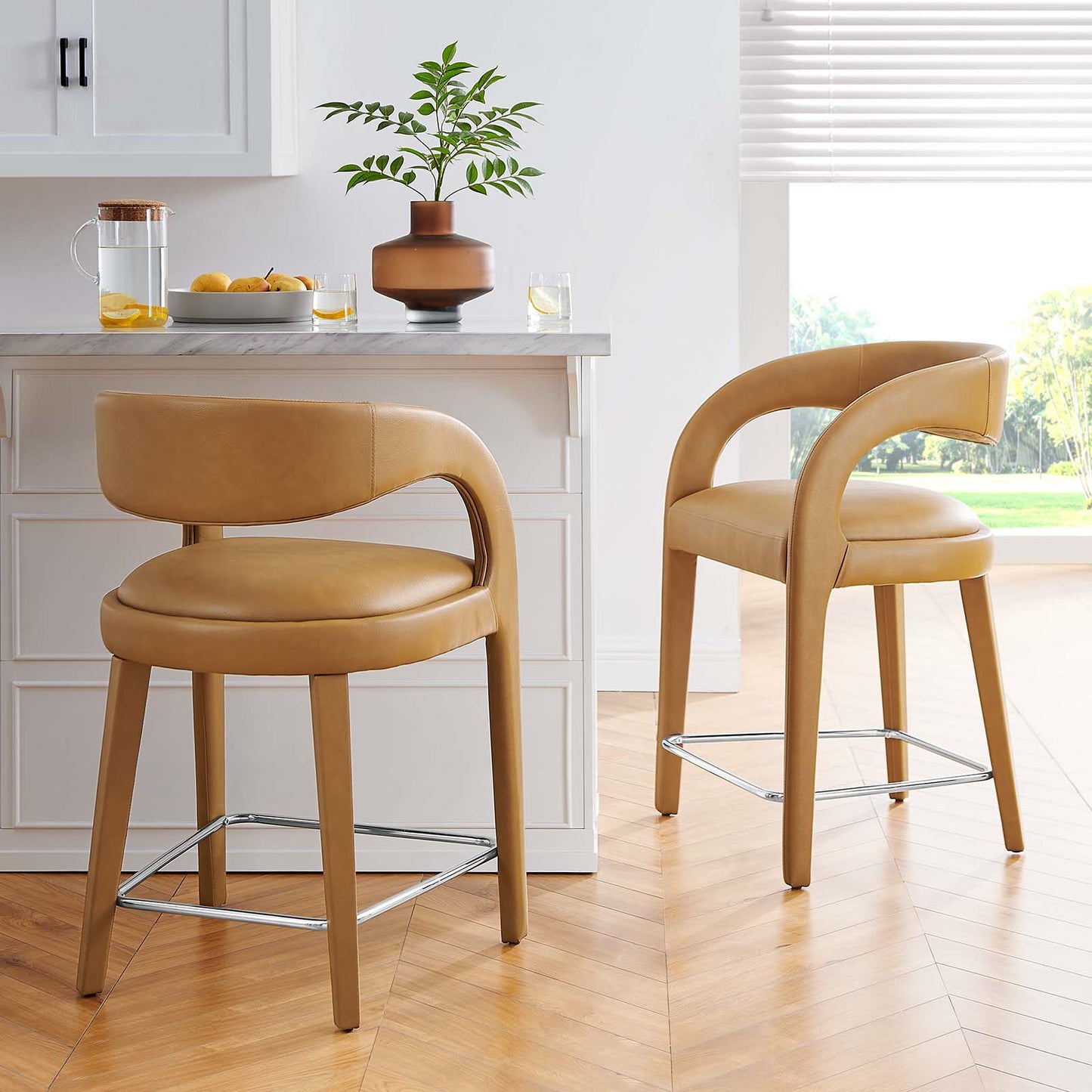 Pinnacle Vegan Leather Counter Stool Set of Two By Modway - EEI-6564 | Counter Stools | Modishstore - 11