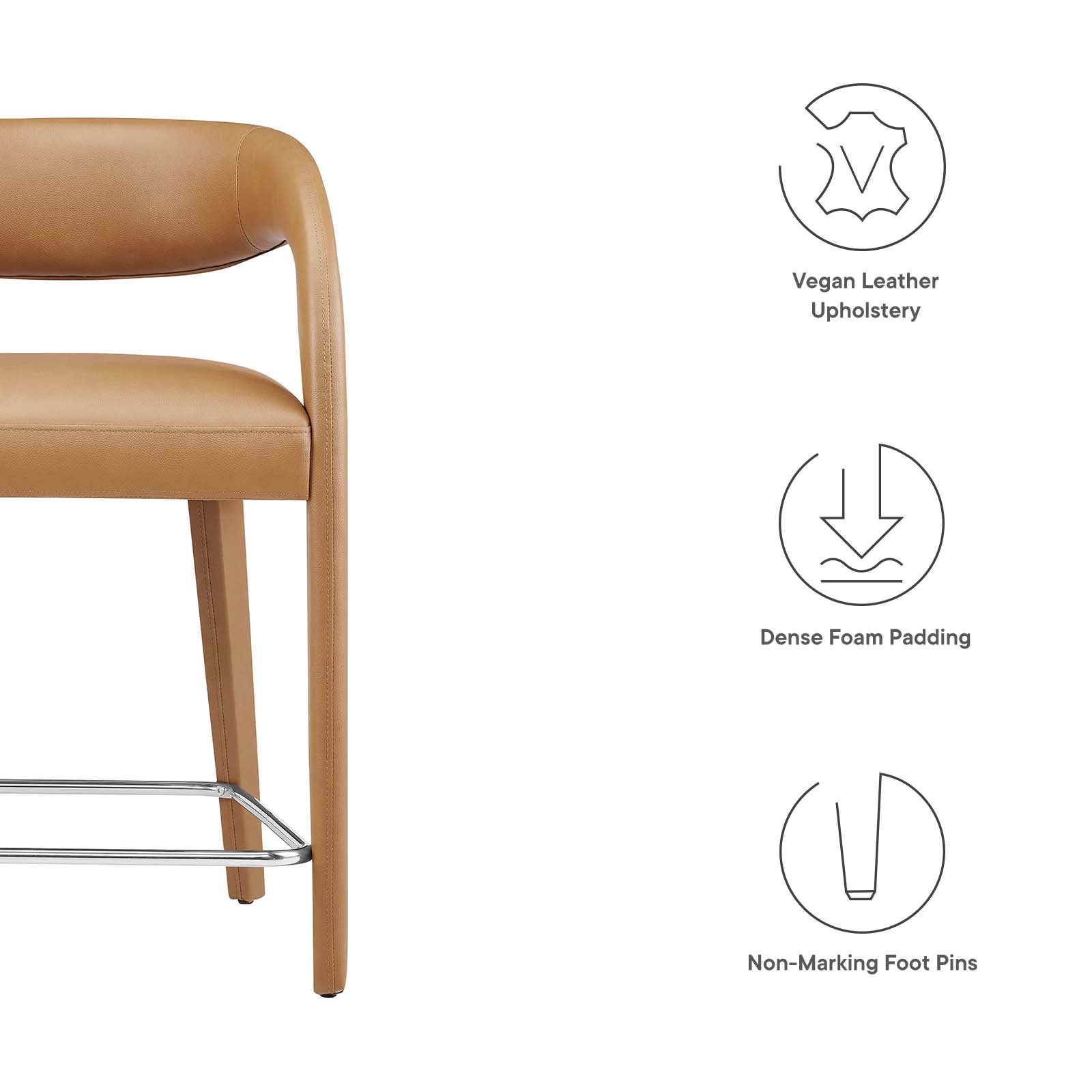 Pinnacle Vegan Leather Counter Stool Set of Two By Modway - EEI-6564 | Counter Stools | Modishstore - 17