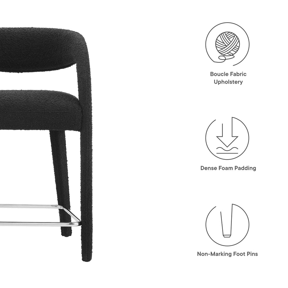 Pinnacle Boucle Upholstered Counter Stool Set of Two By Modway - EEI-6565 | Counter Stools | Modishstore - 8