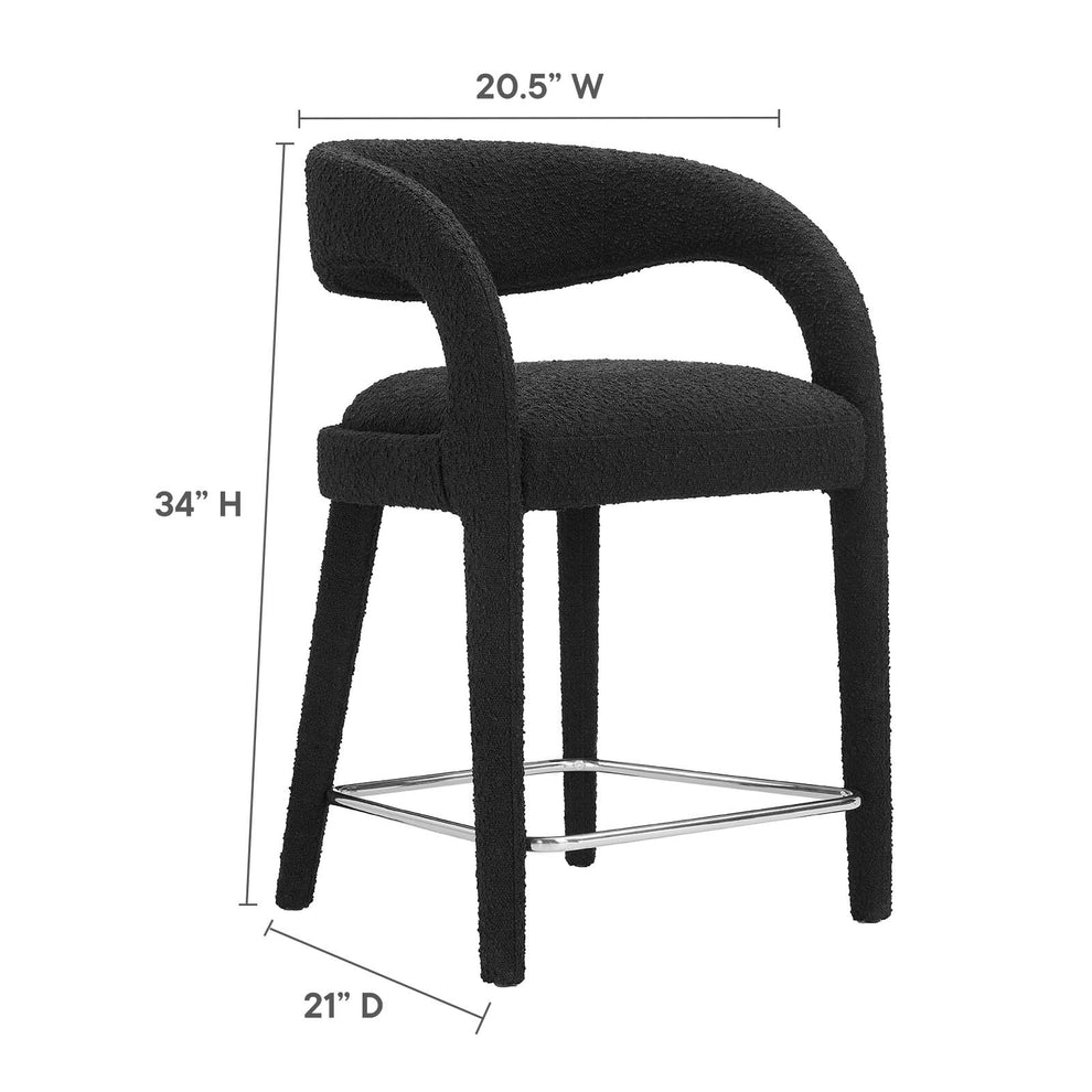 Pinnacle Boucle Upholstered Counter Stool Set of Two By Modway - EEI-6565 | Counter Stools | Modishstore - 9