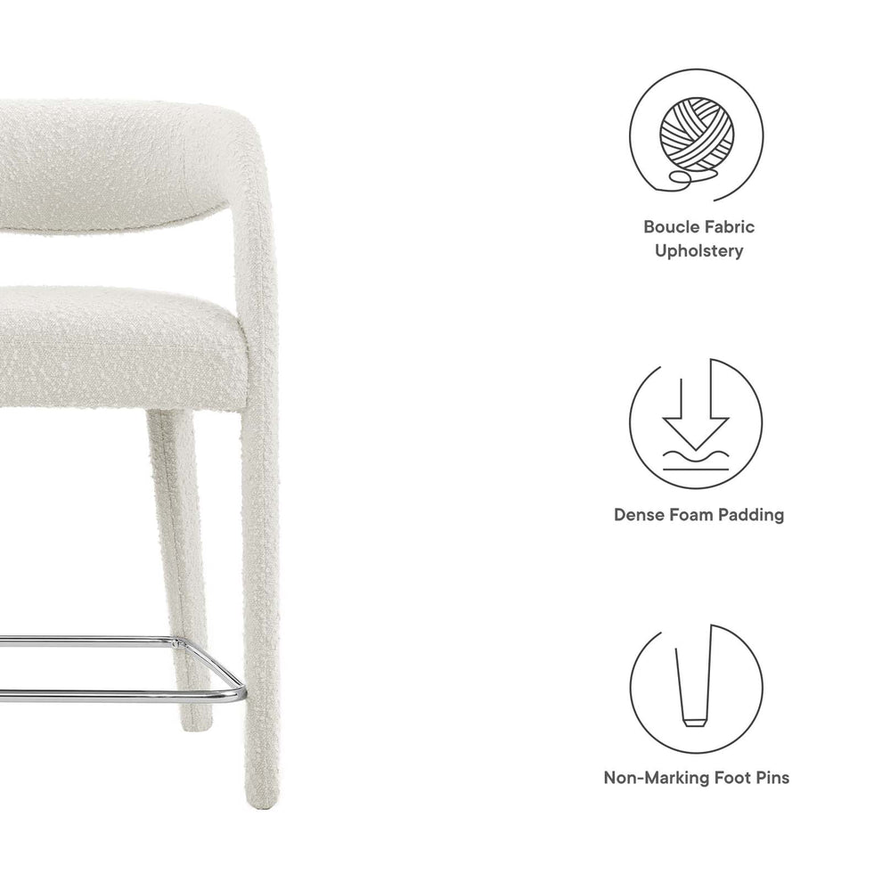 Pinnacle Boucle Upholstered Counter Stool Set of Two By Modway - EEI-6565 | Counter Stools | Modishstore - 17