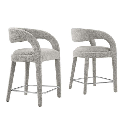 Pinnacle Boucle Upholstered Counter Stool Set of Two By Modway - EEI-6565 | Counter Stools | Modishstore - 19