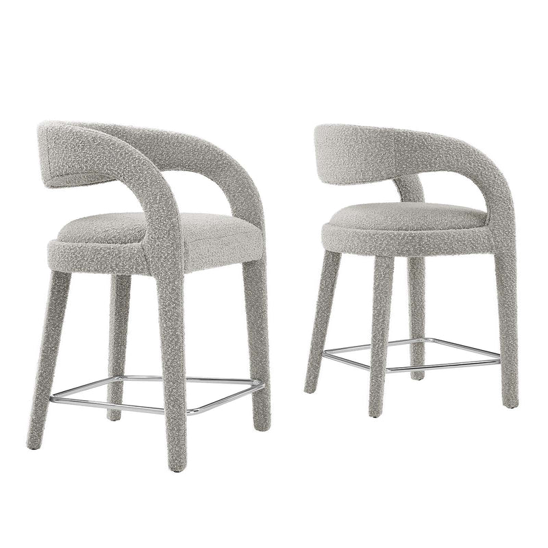 Pinnacle Boucle Upholstered Counter Stool Set of Two By Modway - EEI-6565 | Counter Stools | Modishstore - 19