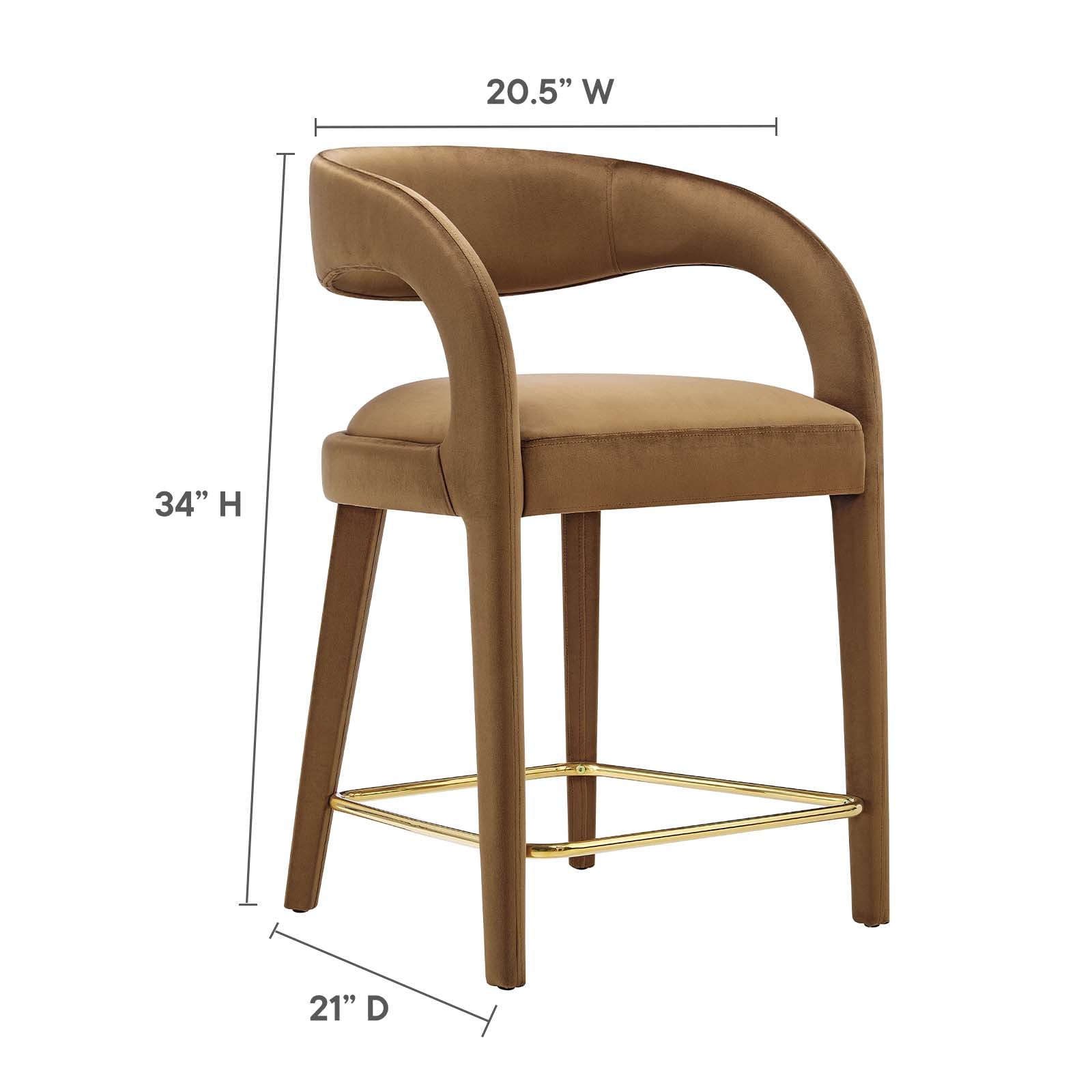 Pinnacle Performance Velvet Counter Stool Set of Two By Modway - EEI-6566 | Counter Stools | Modishstore - 9