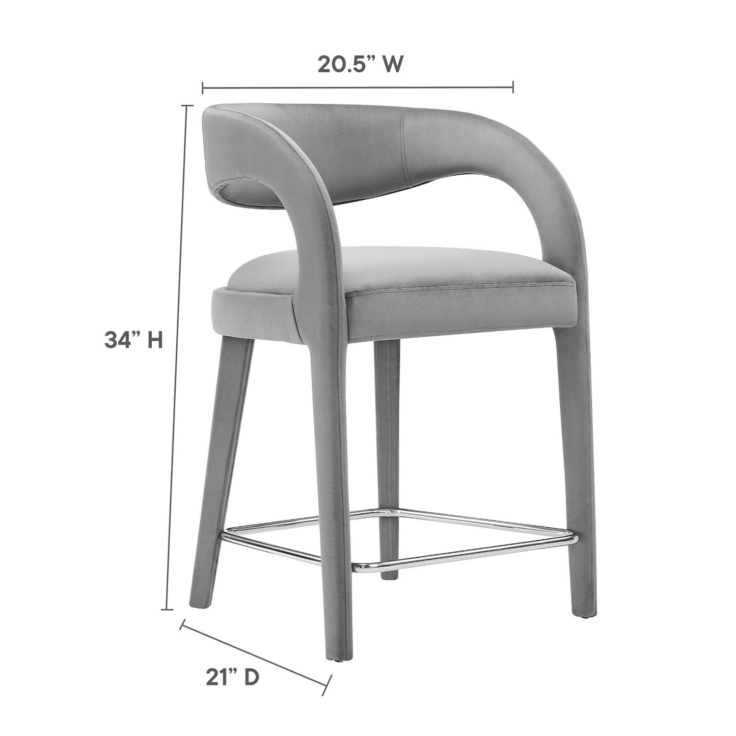 Pinnacle Performance Velvet Counter Stool Set of Two By Modway - EEI-6566 | Counter Stools | Modishstore - 27