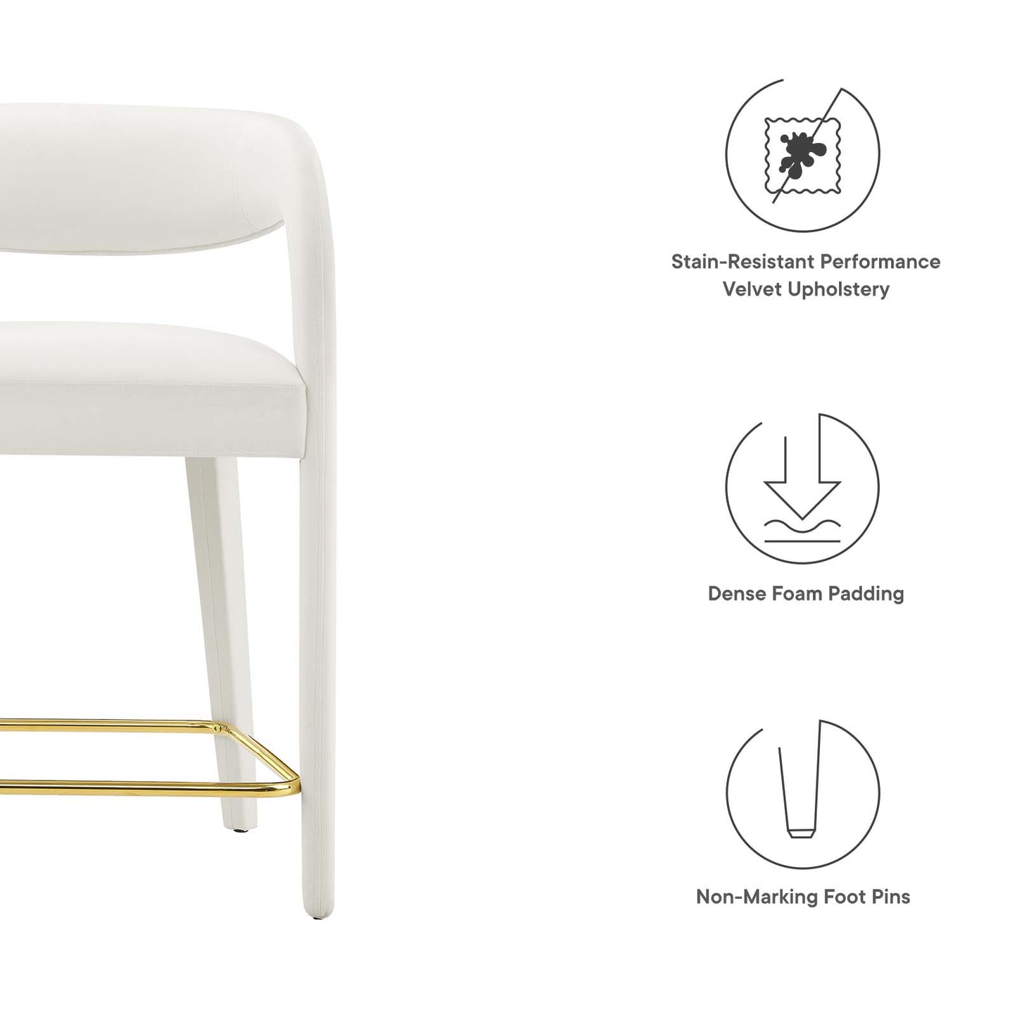 Pinnacle Performance Velvet Counter Stool Set of Two By Modway - EEI-6566 | Counter Stools | Modishstore - 35
