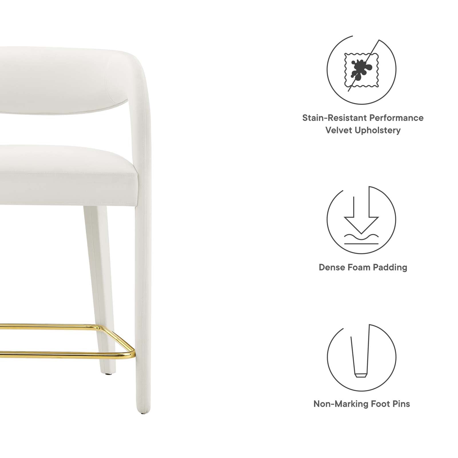 Pinnacle Performance Velvet Counter Stool Set of Two By Modway - EEI-6566 | Counter Stools | Modishstore - 35