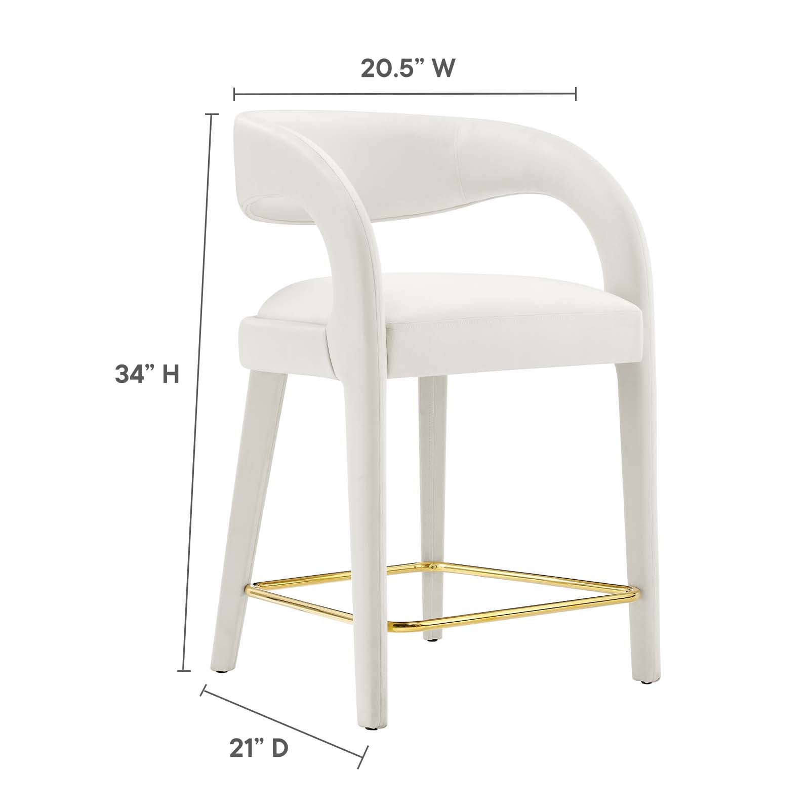 Pinnacle Performance Velvet Counter Stool Set of Two By Modway - EEI-6566 | Counter Stools | Modishstore - 36