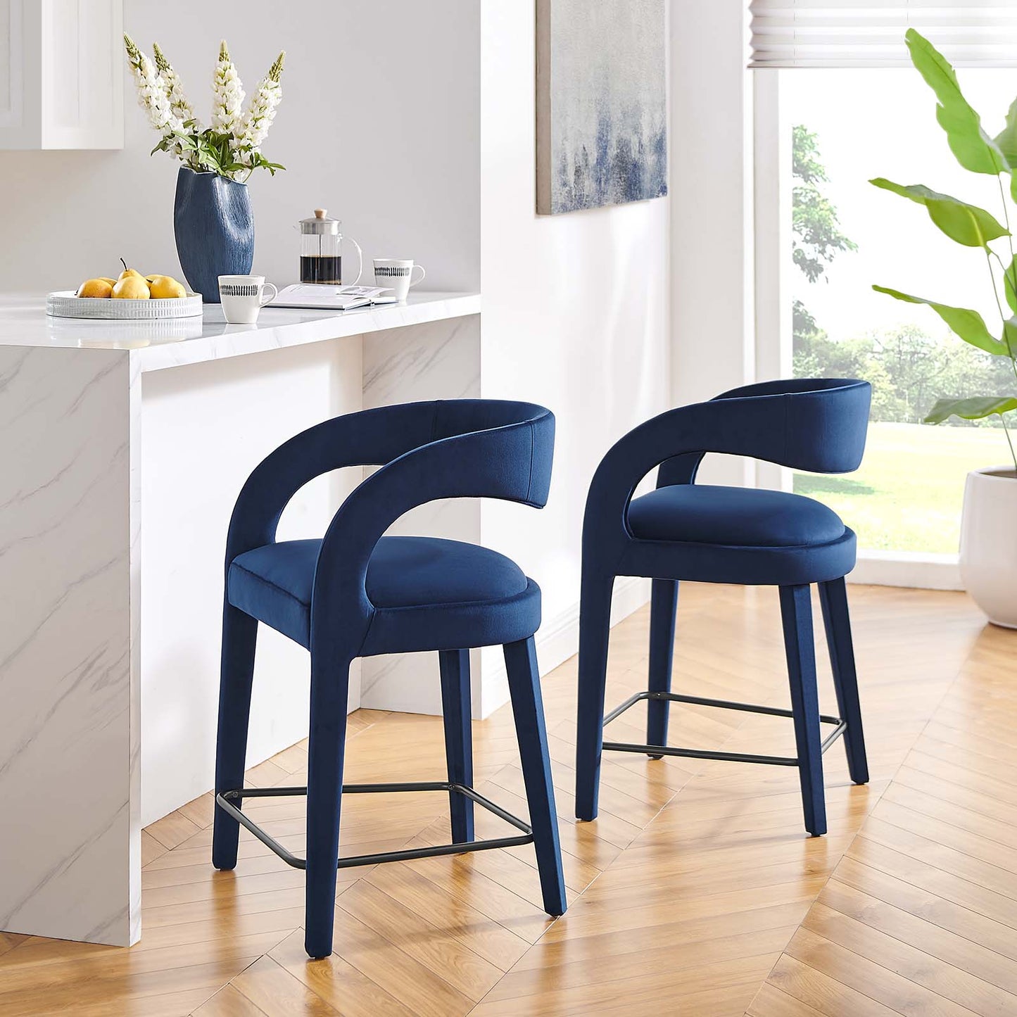 Pinnacle Performance Velvet Counter Stool Set of Two By Modway - EEI-6566 | Counter Stools | Modishstore - 38