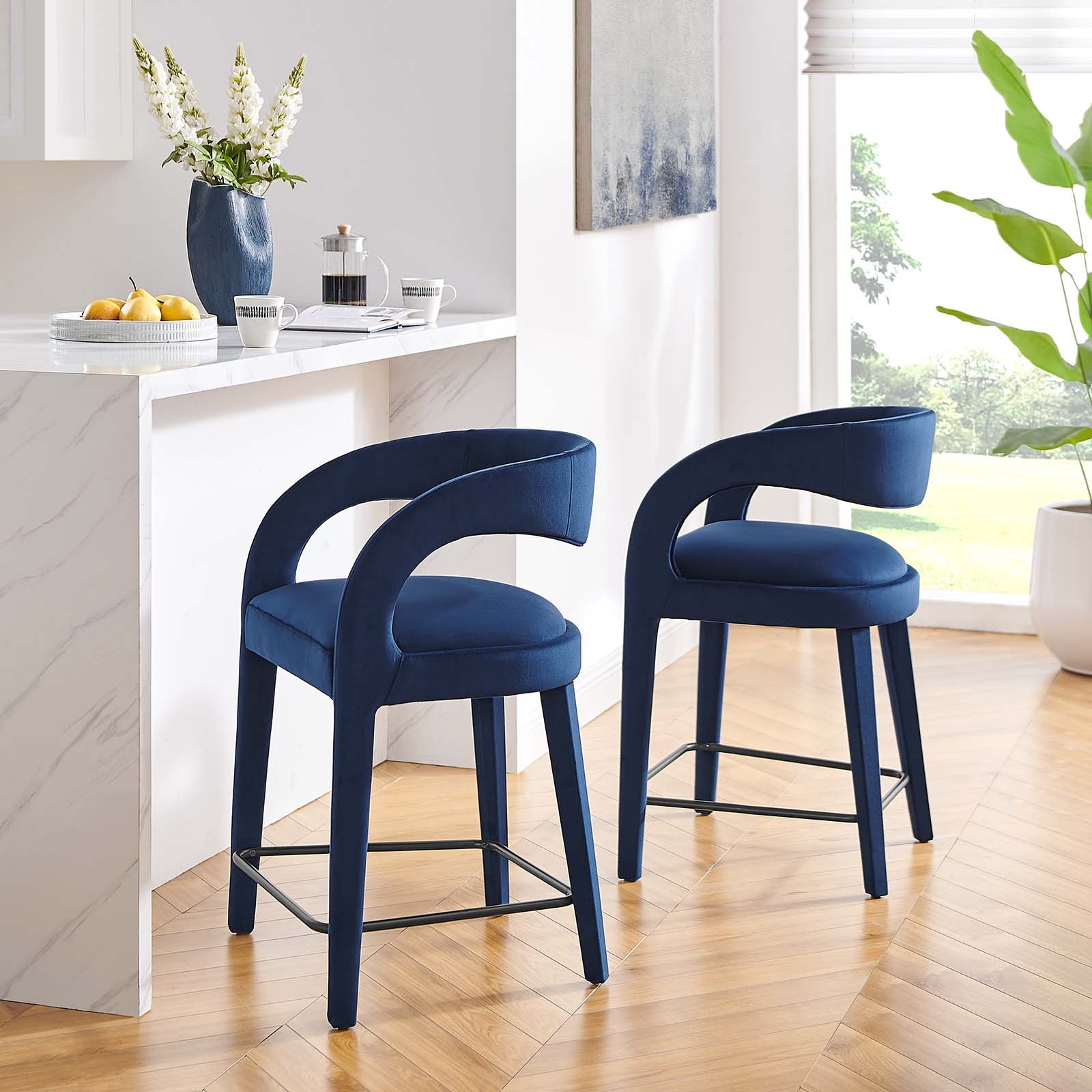 Pinnacle Performance Velvet Counter Stool Set of Two By Modway - EEI-6566 | Counter Stools | Modishstore - 38