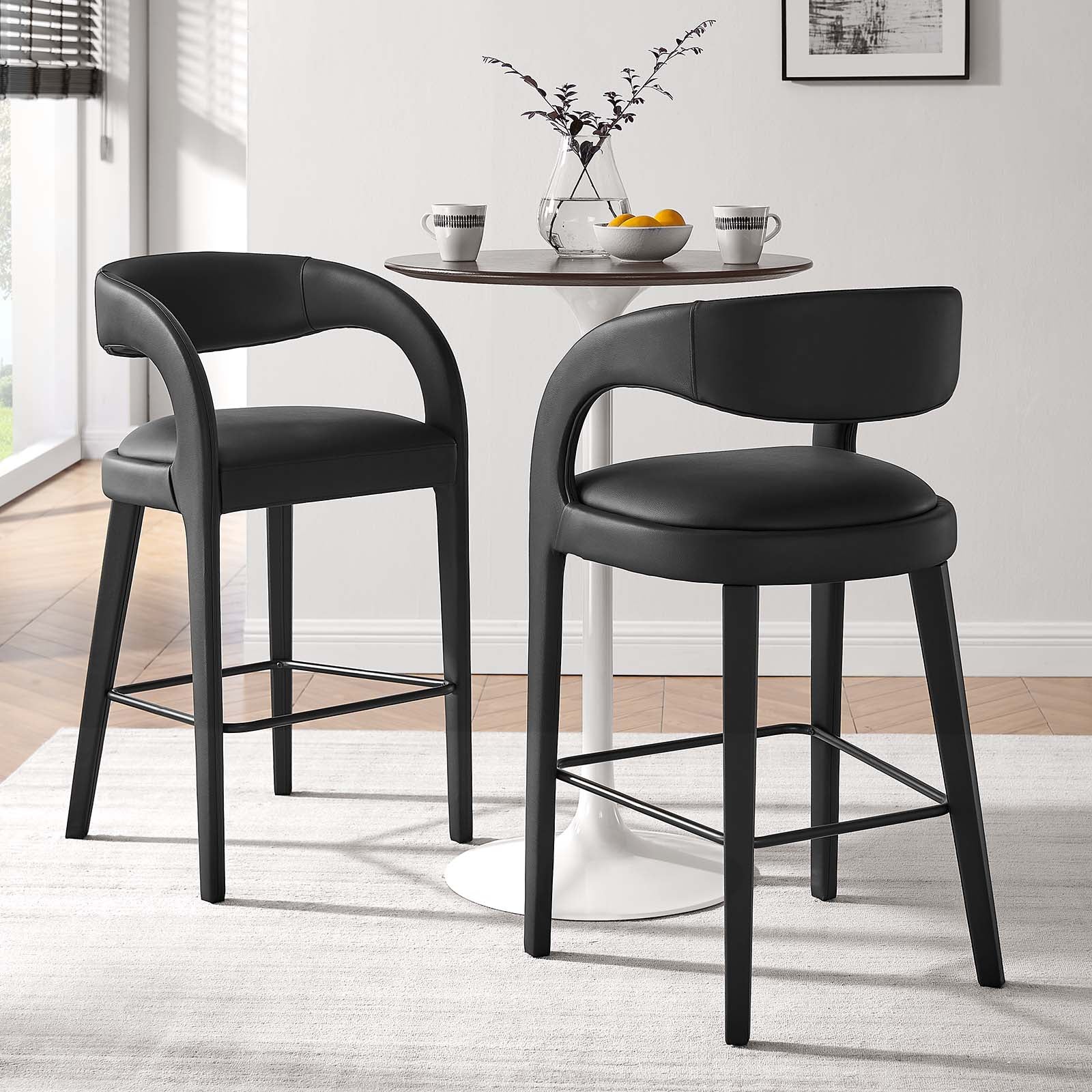 Pinnacle Vegan Leather Bar Stool Set of Two By Modway - EEI-6567 | Bar Stools | Modway