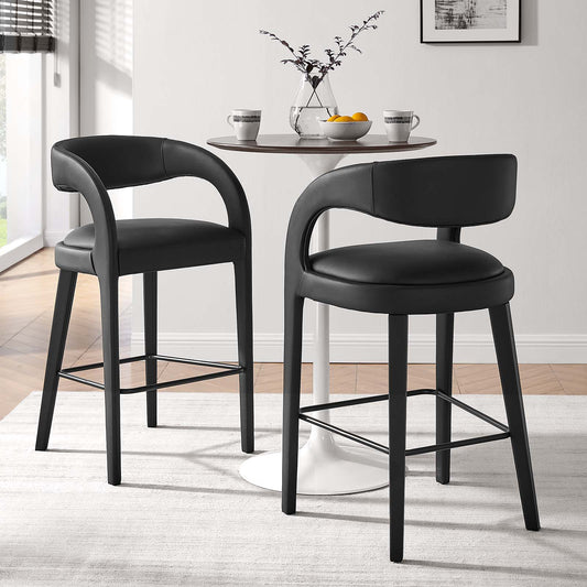 Pinnacle Vegan Leather Bar Stool Set of Two By Modway - EEI-6567 | Bar Stools | Modway