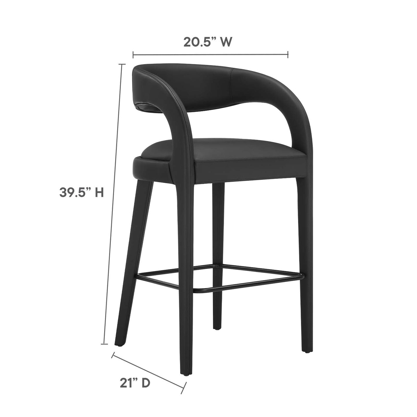 Pinnacle Vegan Leather Bar Stool Set of Two By Modway - EEI-6567 | Bar Stools | Modway - 9