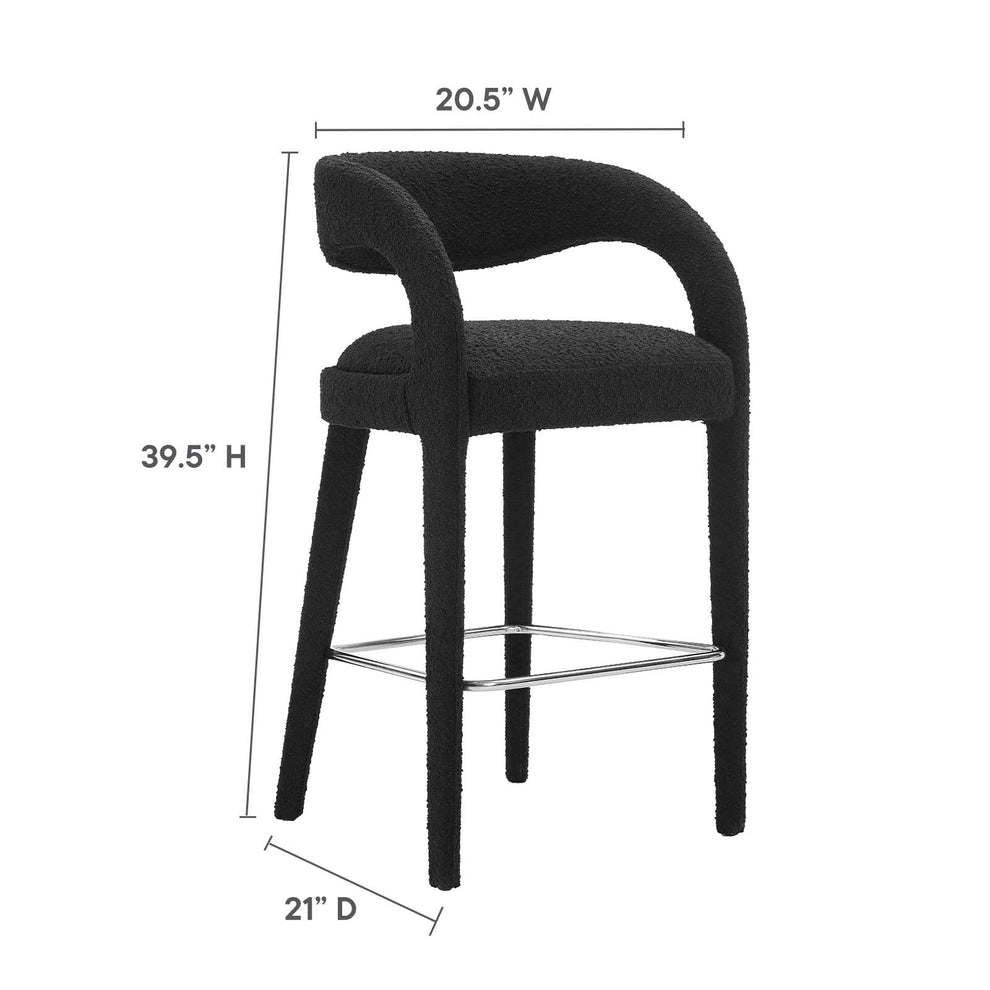 Pinnacle Boucle Upholstered Bar Stool Set of Two By Modway - EEI-6568 | Bar Stools | Modishstore - 9