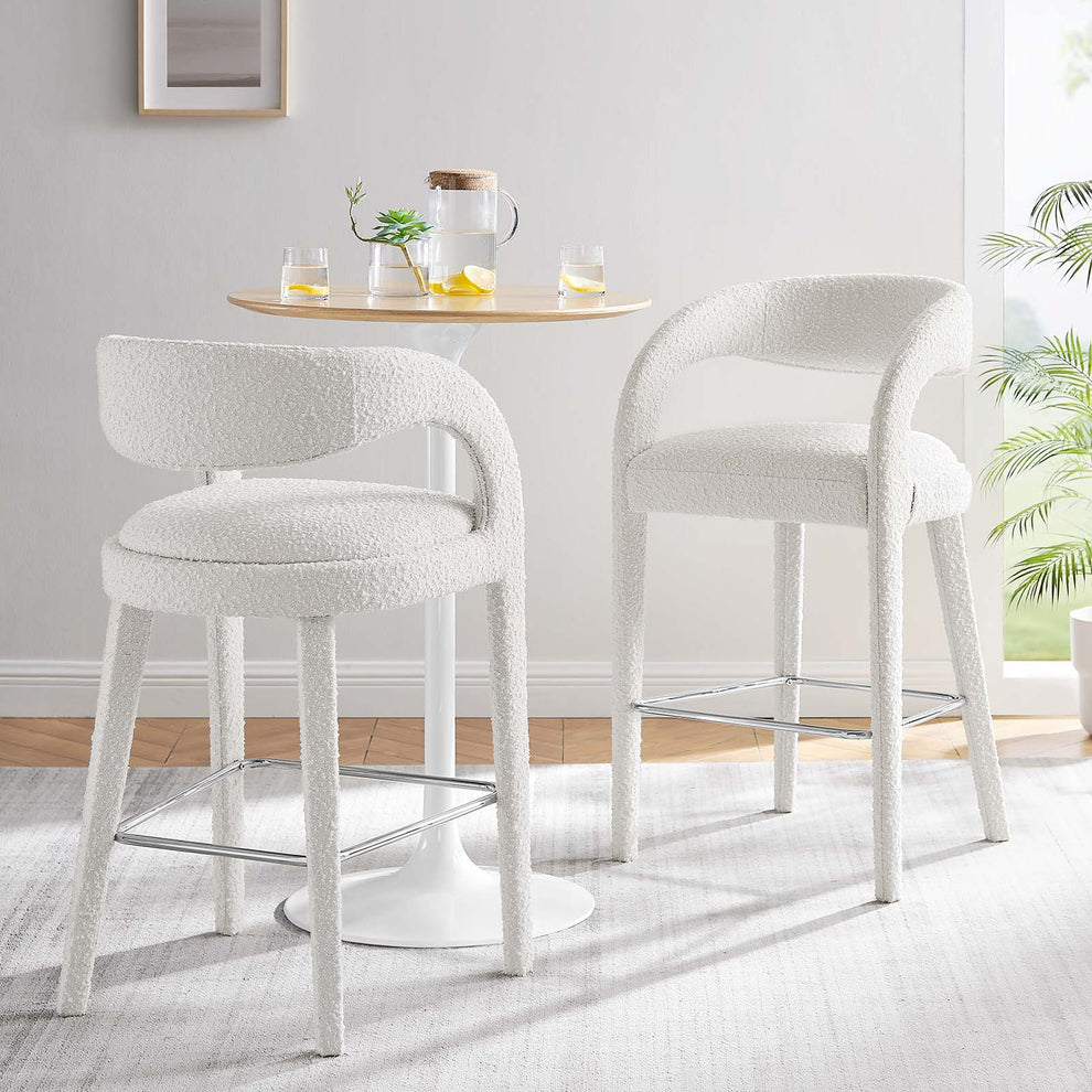 Pinnacle Boucle Upholstered Bar Stool Set of Two By Modway - EEI-6568 | Bar Stools | Modishstore - 11