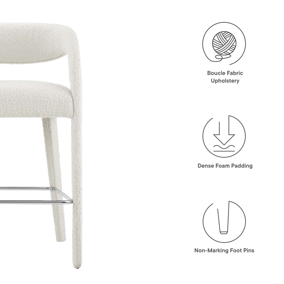 Pinnacle Boucle Upholstered Bar Stool Set of Two By Modway - EEI-6568 | Bar Stools | Modishstore - 17
