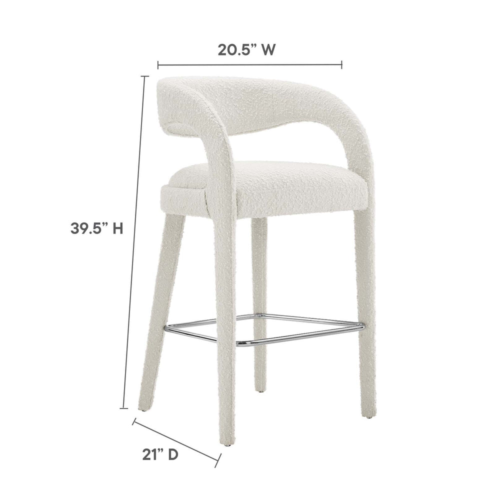 Pinnacle Boucle Upholstered Bar Stool Set of Two By Modway - EEI-6568 | Bar Stools | Modishstore - 18