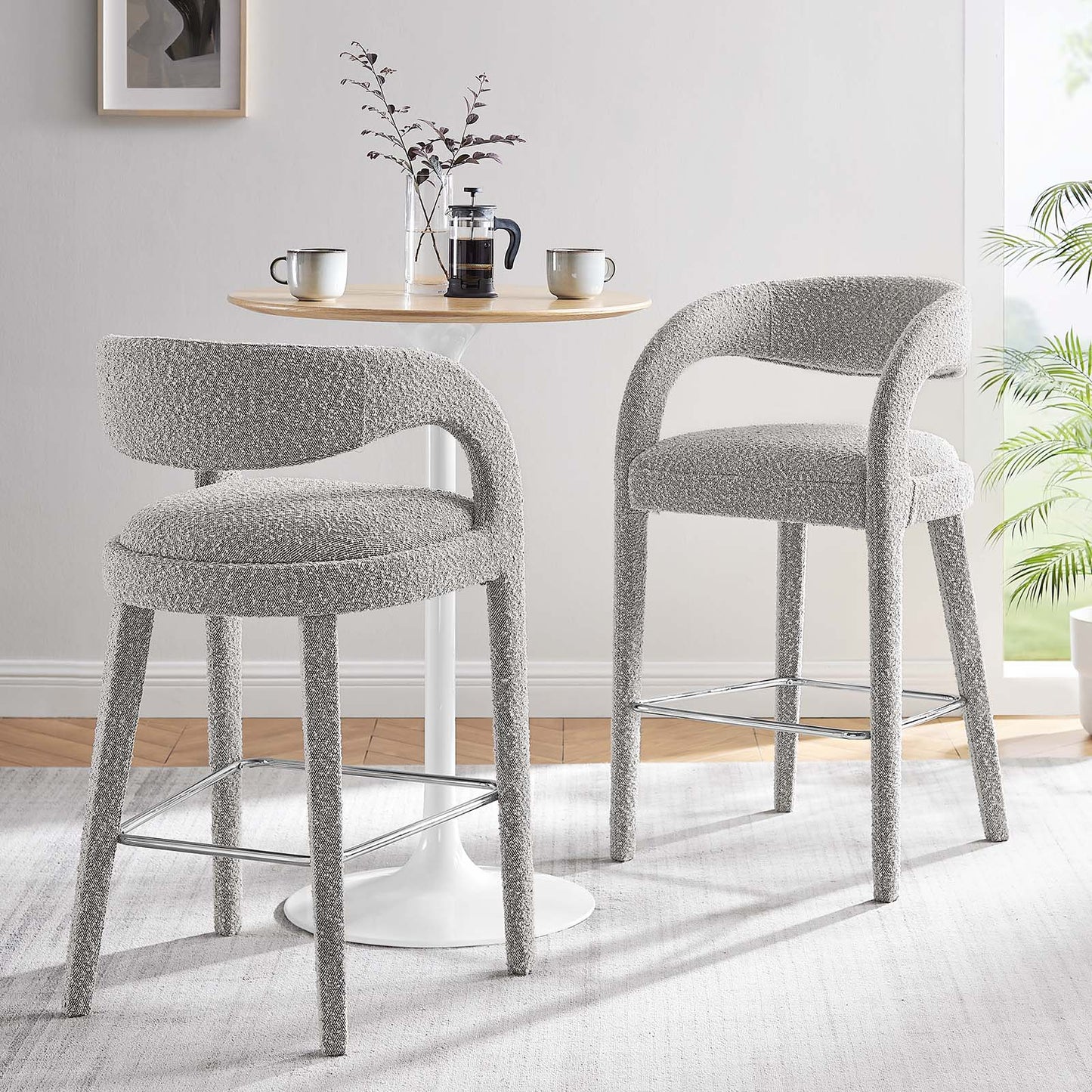 Pinnacle Boucle Upholstered Bar Stool Set of Two By Modway - EEI-6568 | Bar Stools | Modway - 20