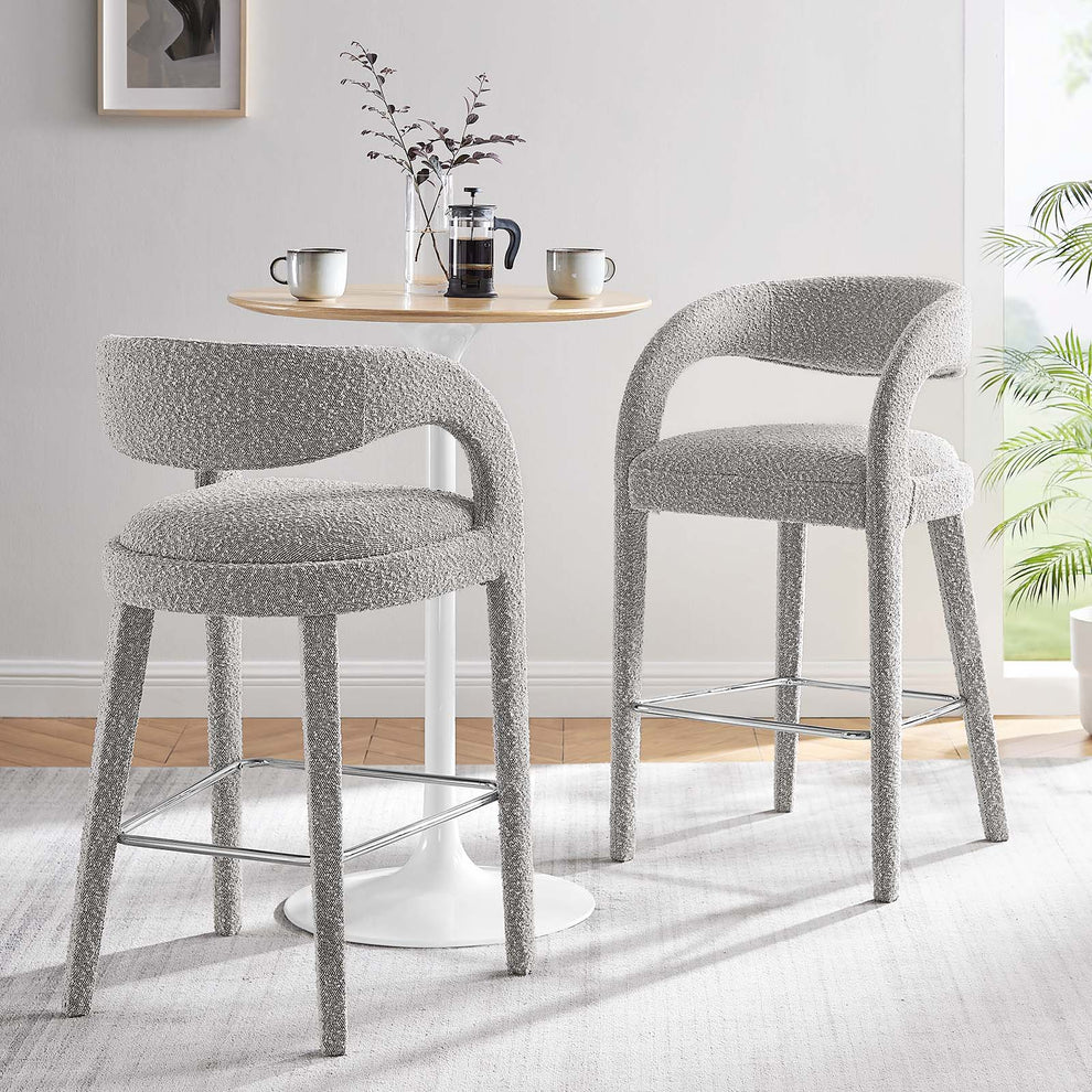 Pinnacle Boucle Upholstered Bar Stool Set of Two By Modway - EEI-6568 | Bar Stools | Modishstore - 20