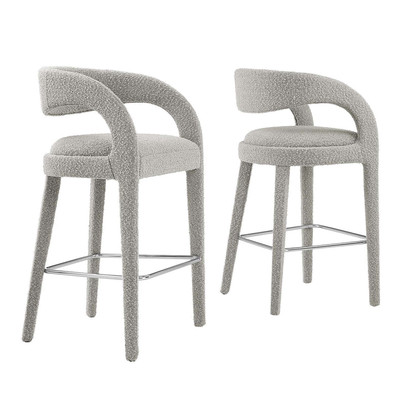 Pinnacle Boucle Upholstered Bar Stool Set of Two By Modway - EEI-6568 | Bar Stools | Modishstore - 19