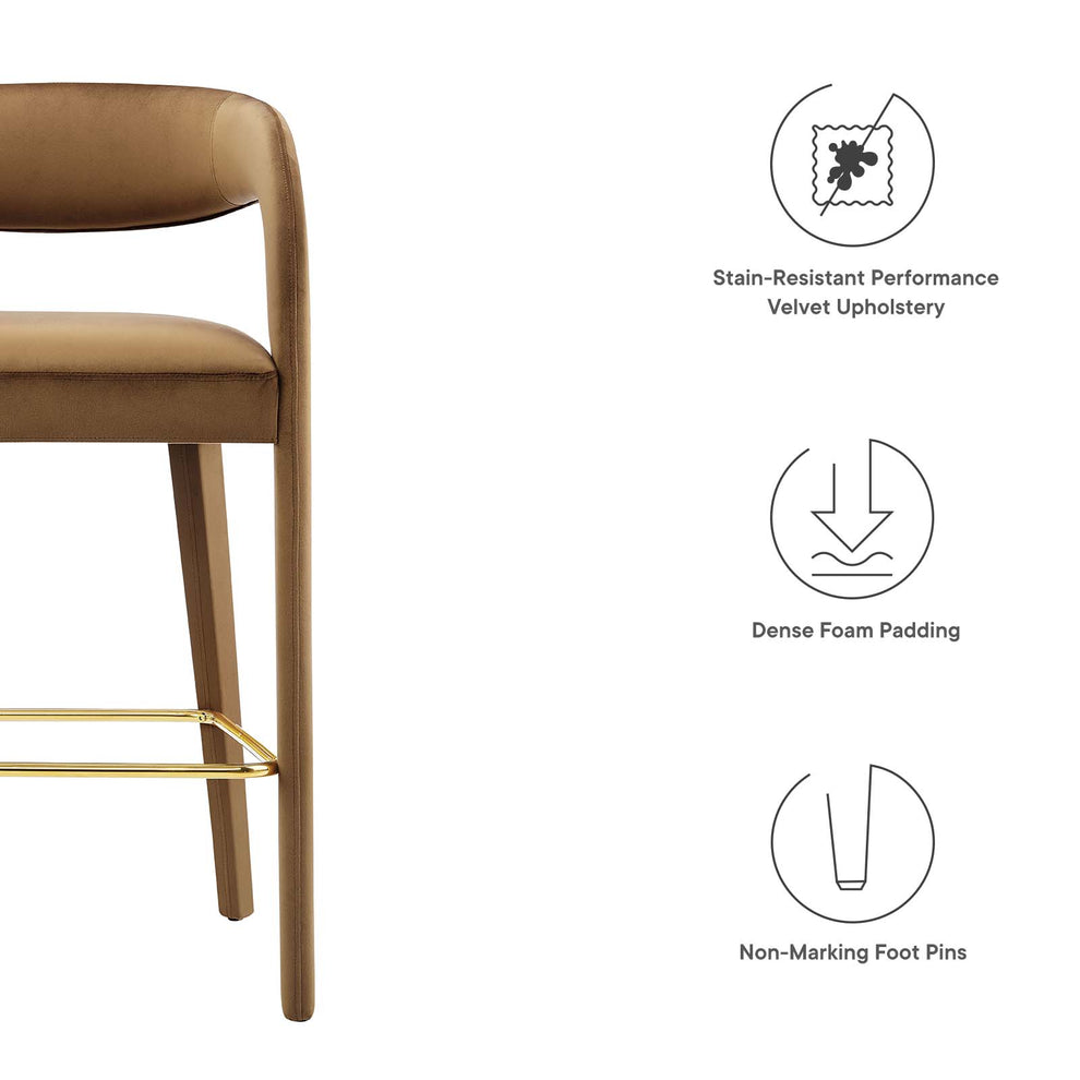 Pinnacle Performance Velvet Bar Stool Set of Two By Modway - EEI-6569 | Bar Stools | Modishstore - 8