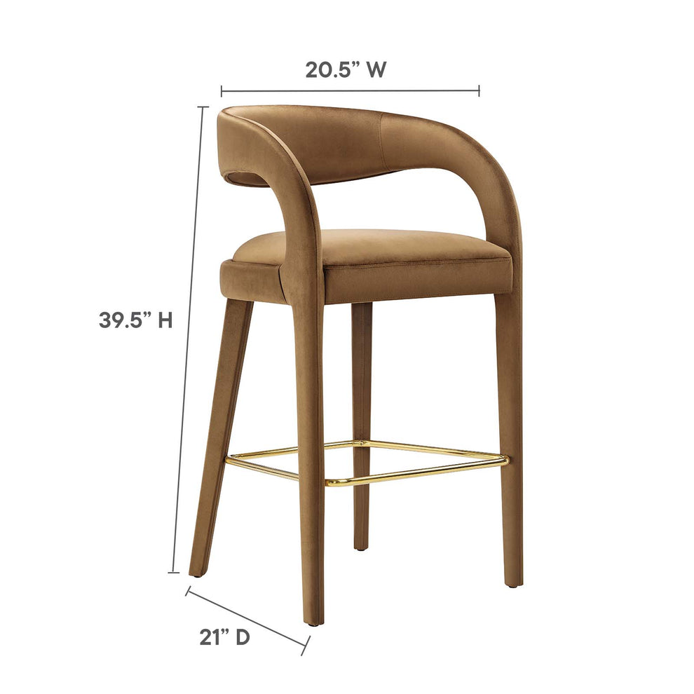 Pinnacle Performance Velvet Bar Stool Set of Two By Modway - EEI-6569 | Bar Stools | Modishstore - 9