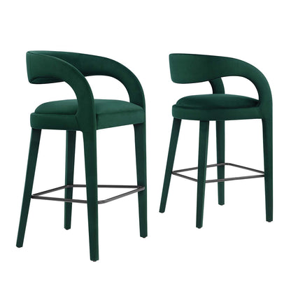 Pinnacle Performance Velvet Bar Stool Set of Two By Modway - EEI-6569 | Bar Stools | Modishstore - 10